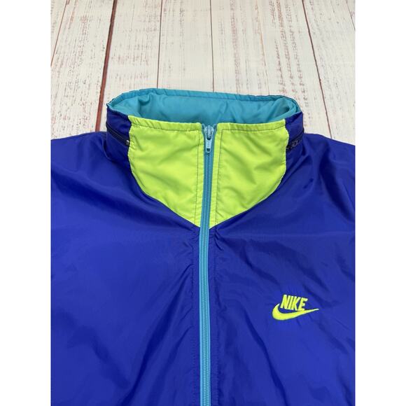 Vintage Nike Matching Tracksuit Men's Size XL Blue Yellow Hooded Zip 90's - Picture 3 of 16
